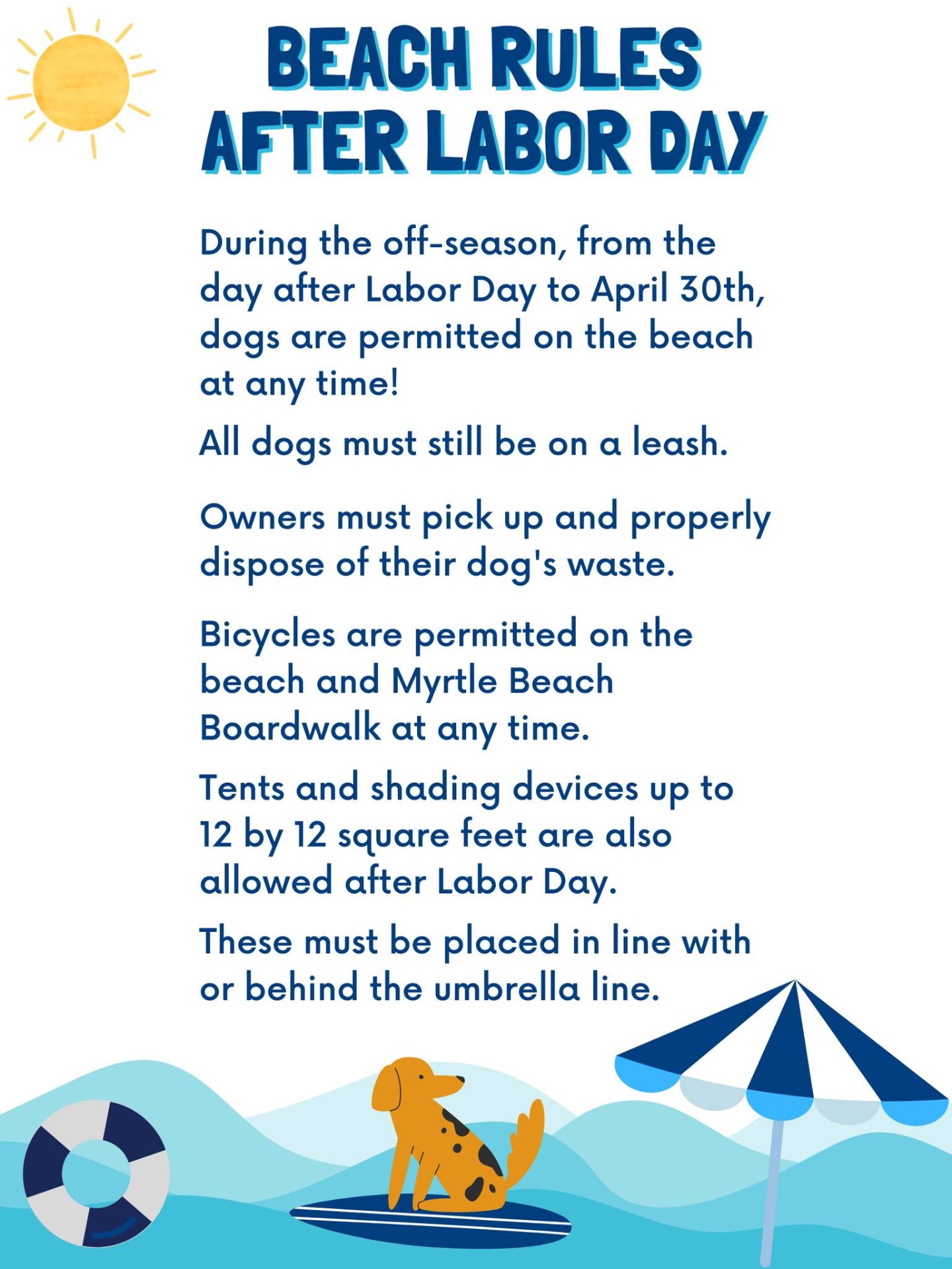 Beach rules after Labor Day